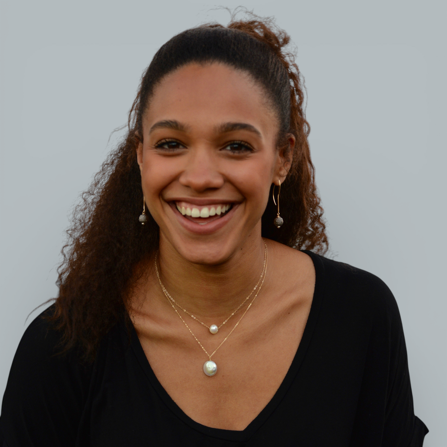 Norma Round Sliding Freshwater Pearl Necklace