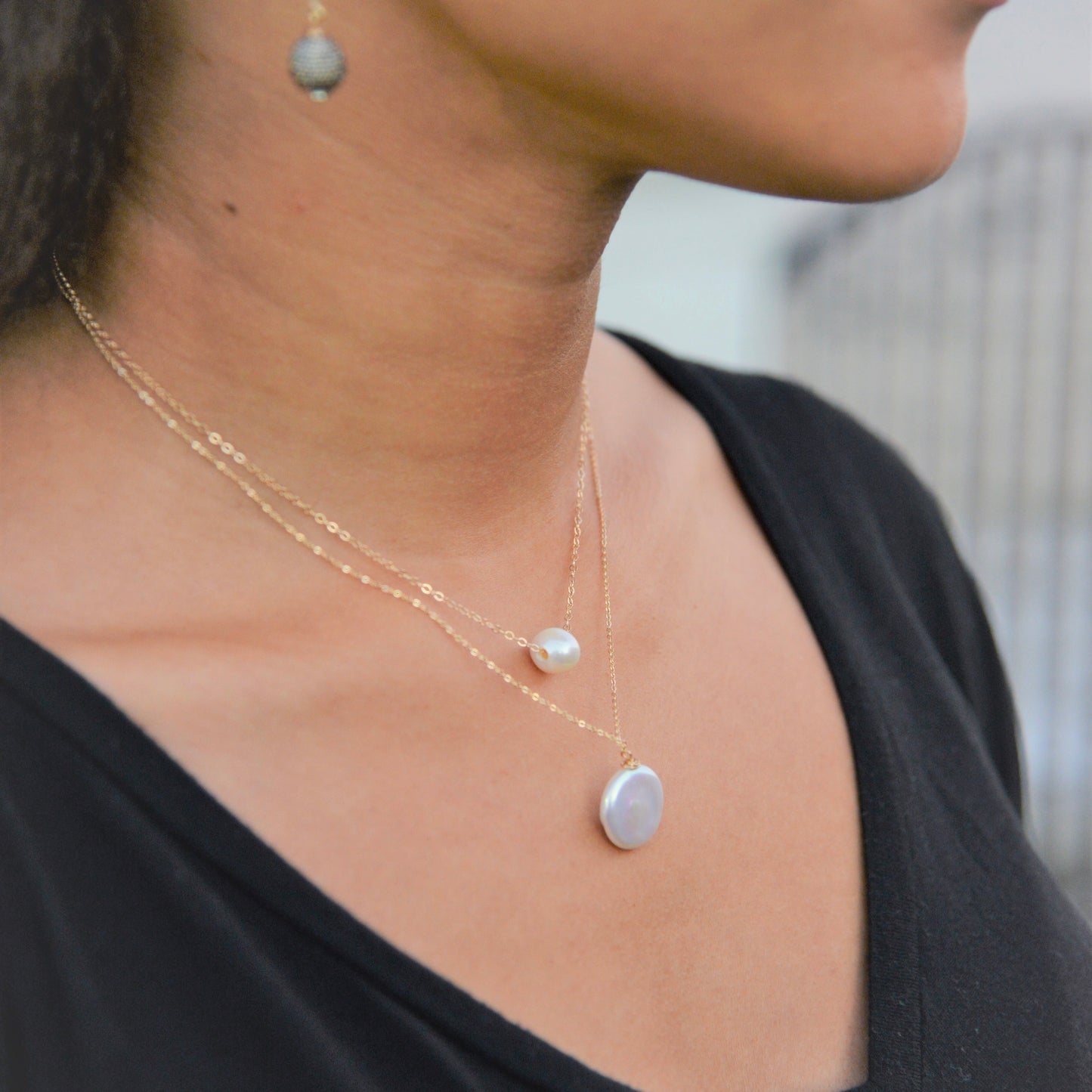 Norma Round Sliding Freshwater Pearl Necklace