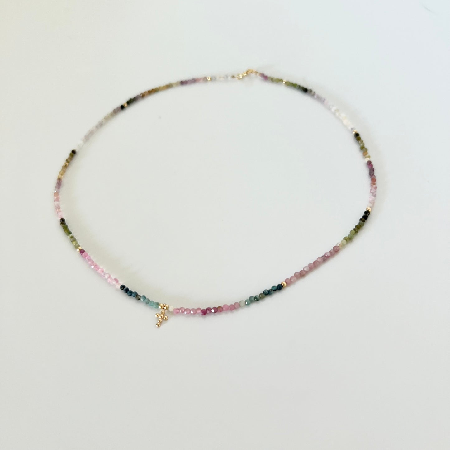 SHEILA tourmaline cross necklace