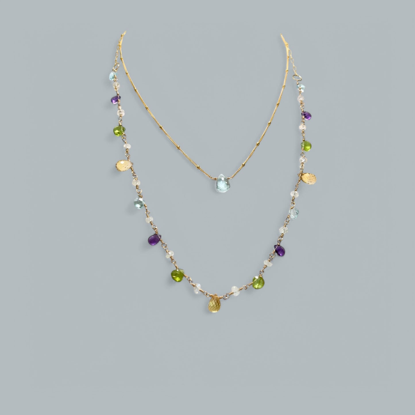 FRANCIS aquamarine satellite necklace