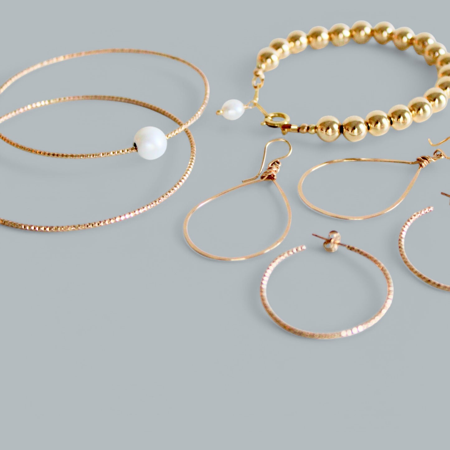 ERIN flattened teardrop hoops