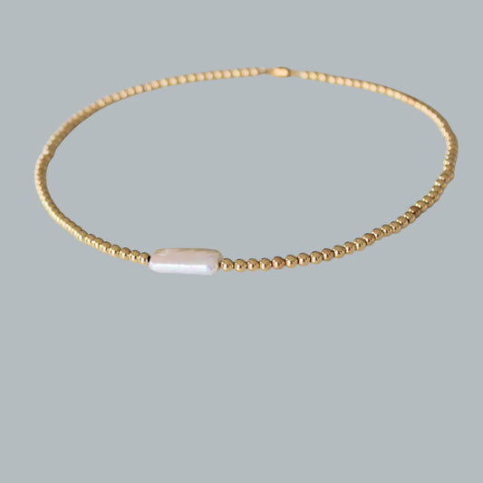 EFFIE pearl “chicklet” necklace