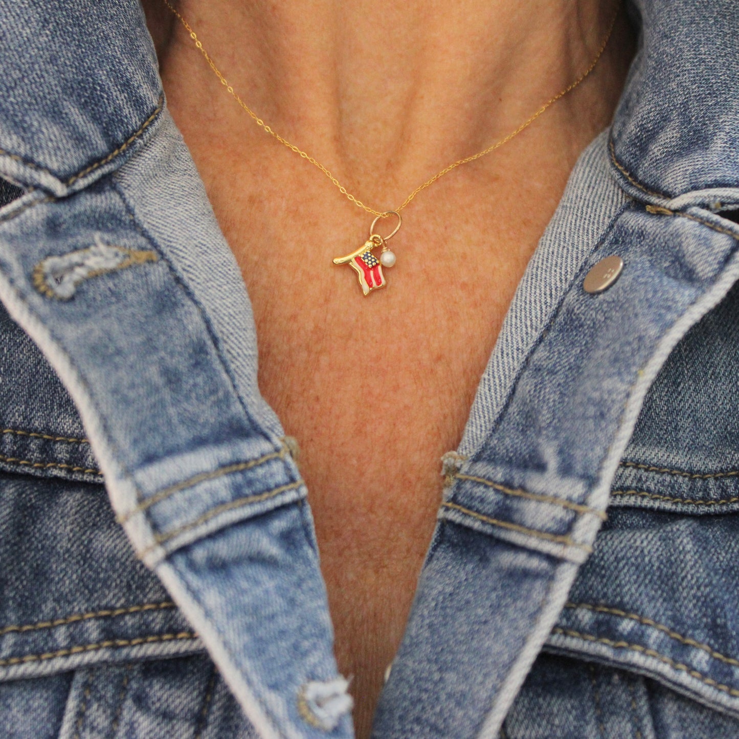 GRACE USA flag necklace