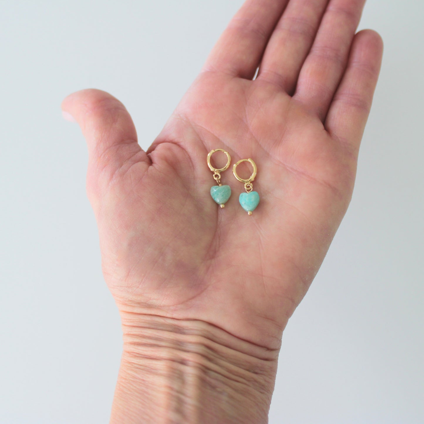 CASSIDY amazonite heart Huggies