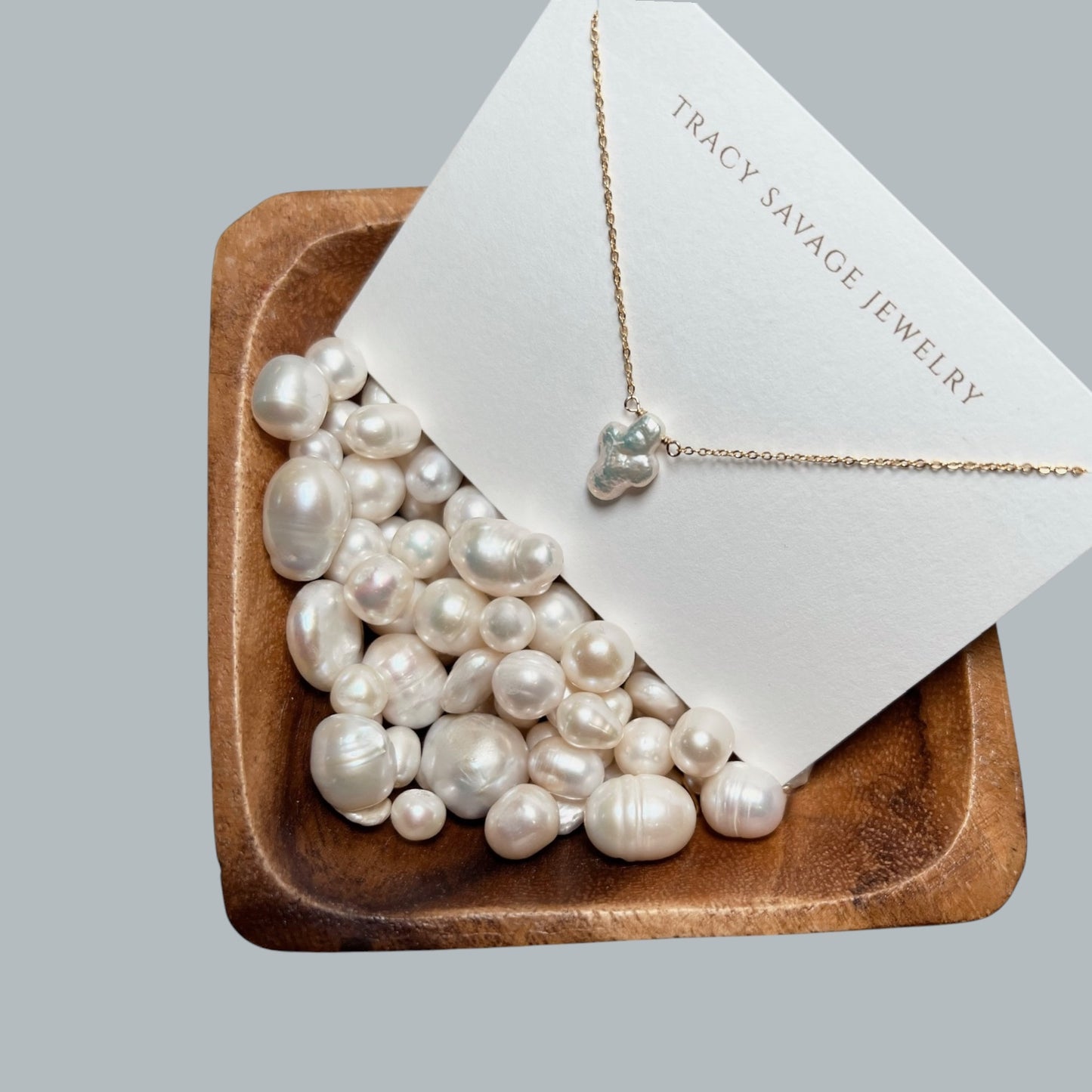 TATUM pearl cross necklace