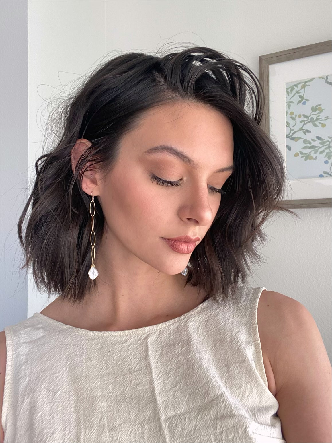 Caroline pearl drop earring