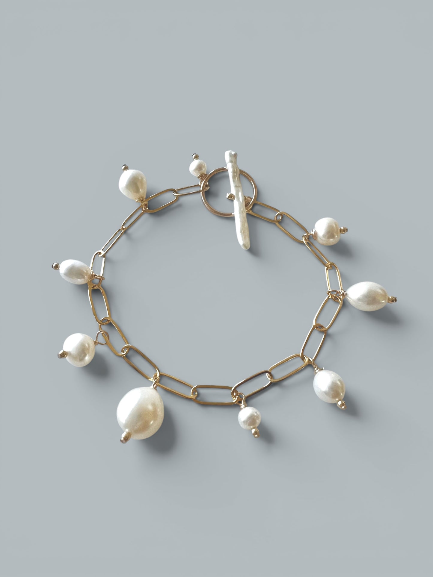 JADE pearl charm bracelet