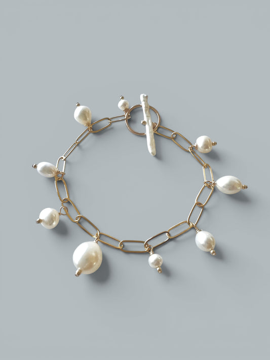 JADE pearl charm bracelet