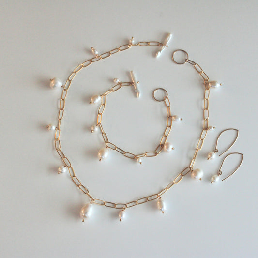 RENEE pearl charm necklace