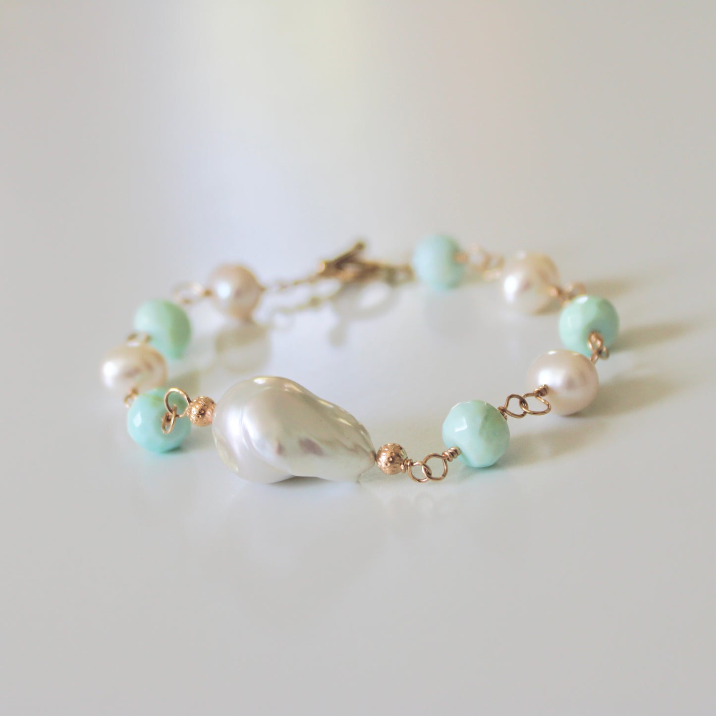 SAYLOR Peruvian opal & pearl bracelet