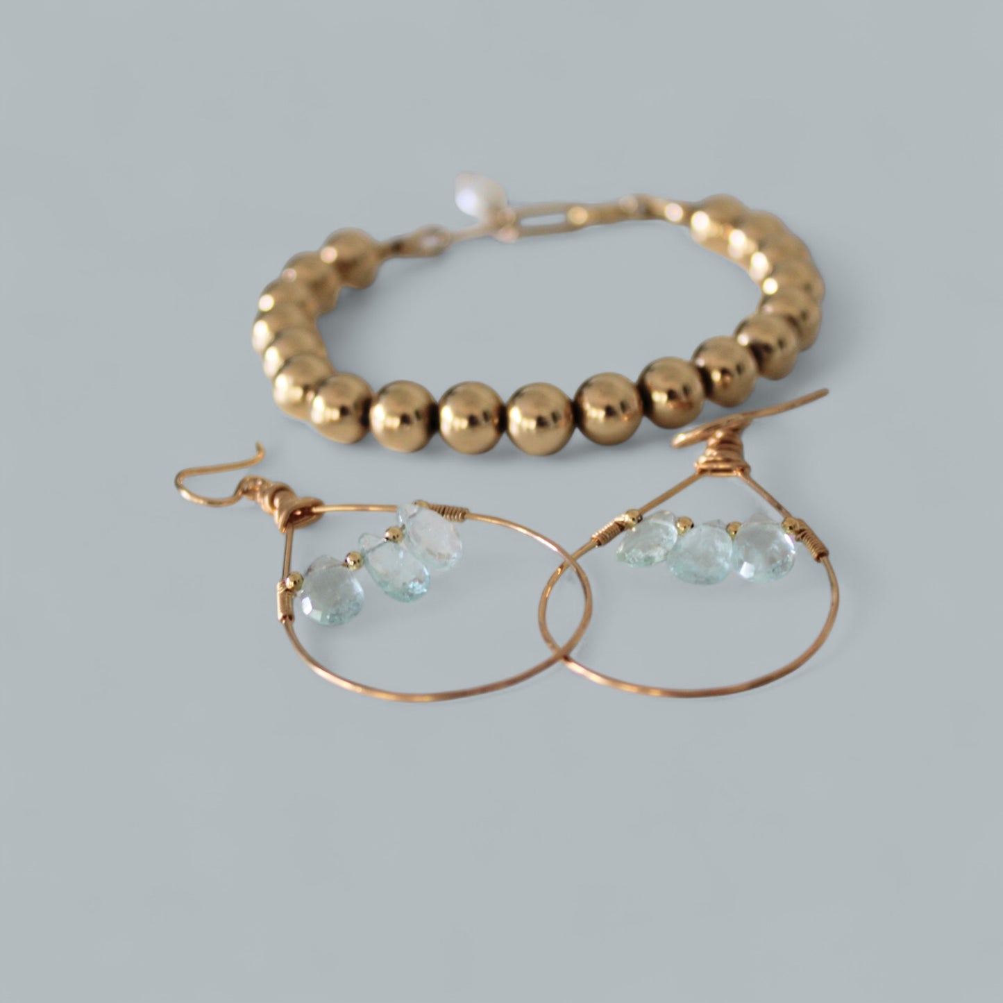 ZOE aquamarine hoops