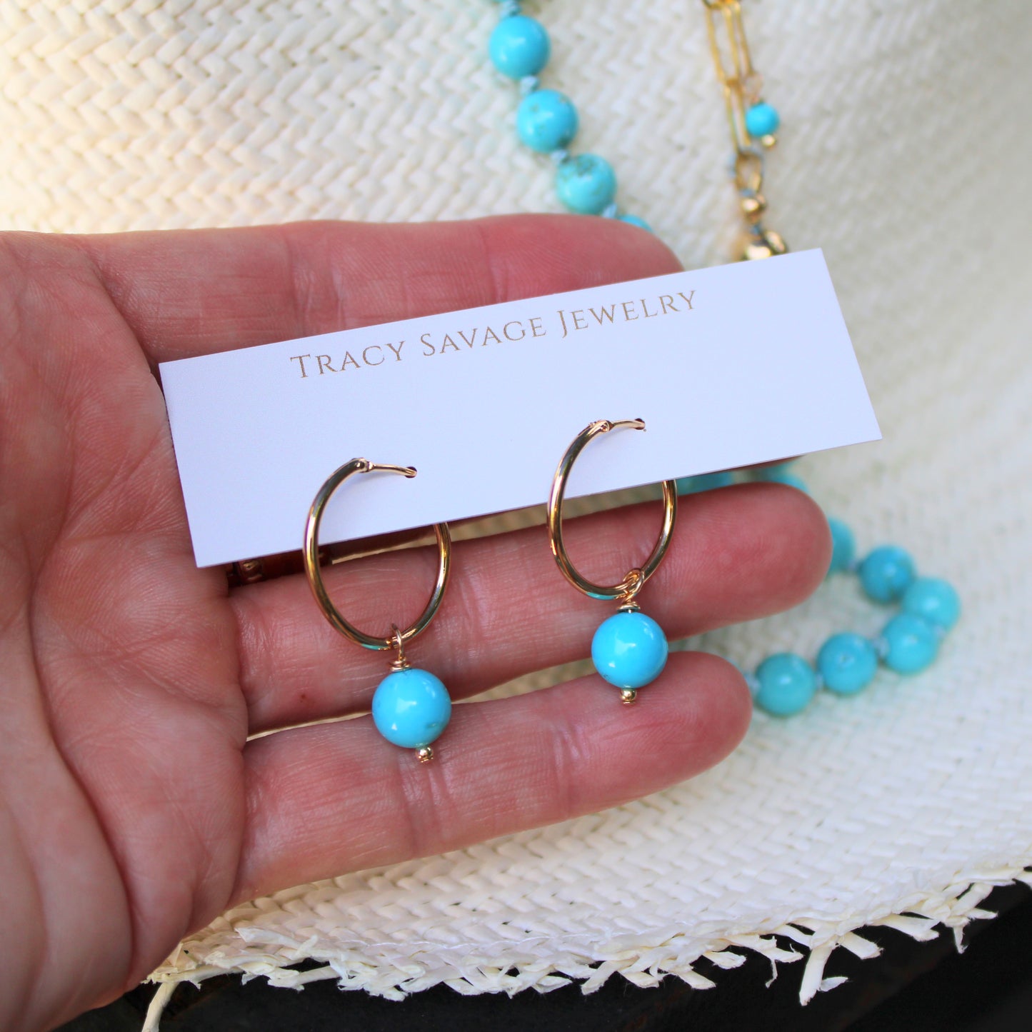 CAPRI turquoise hoops
