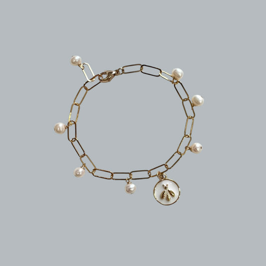CAMI enamel bee charm bracelet