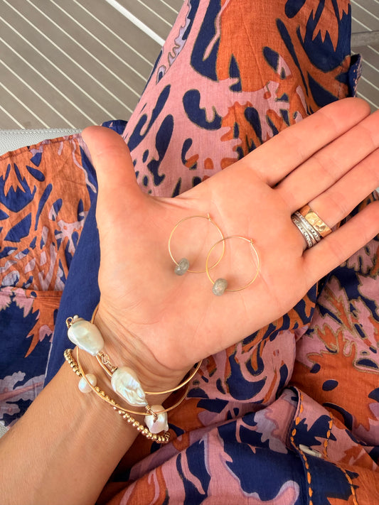 Labradorite summer sale hoops