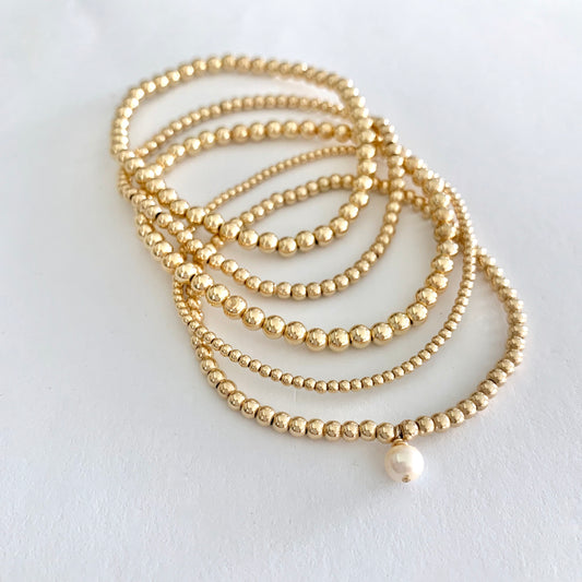 gold beaded bracelet