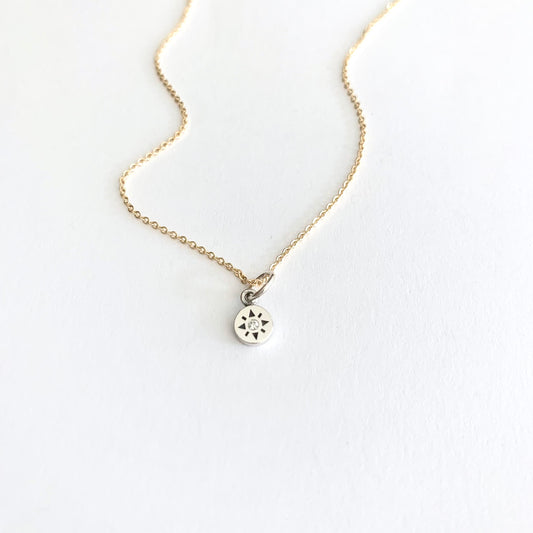 Madison diamond compass rose pendant necklace