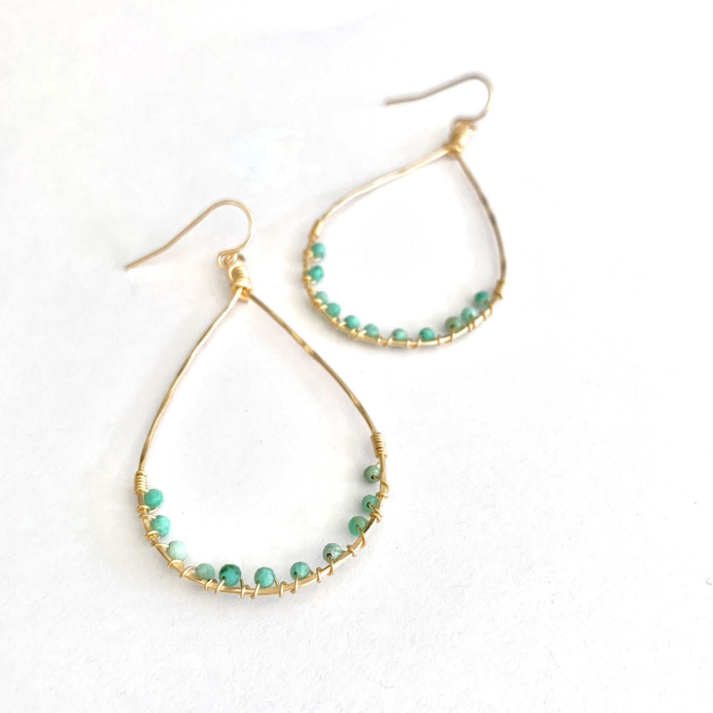 Tish turquoise wrapped hoops