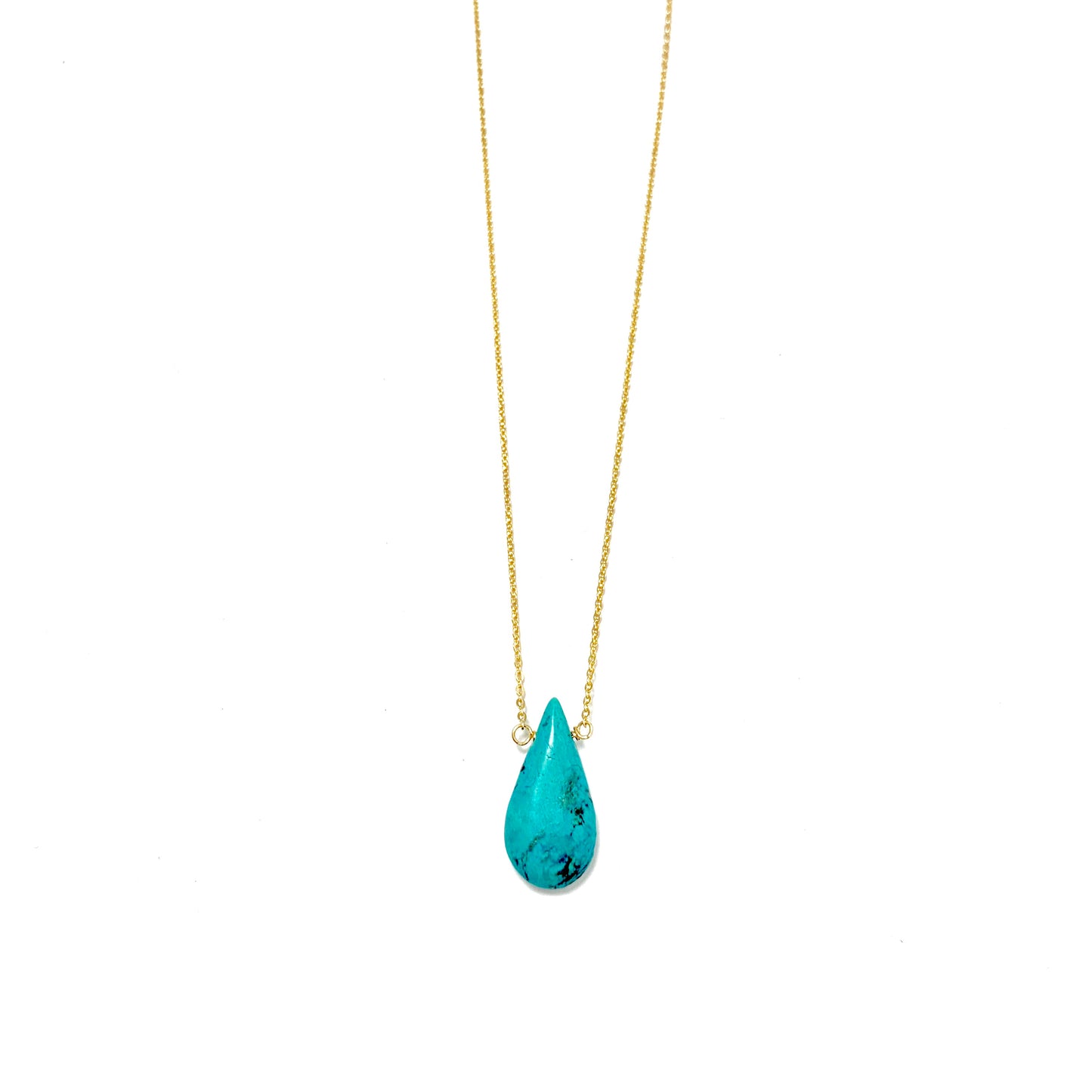 Anne Gold Turquoise Drop Necklace