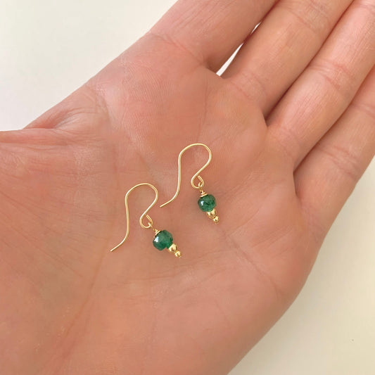 Loraine emerald drop earrings