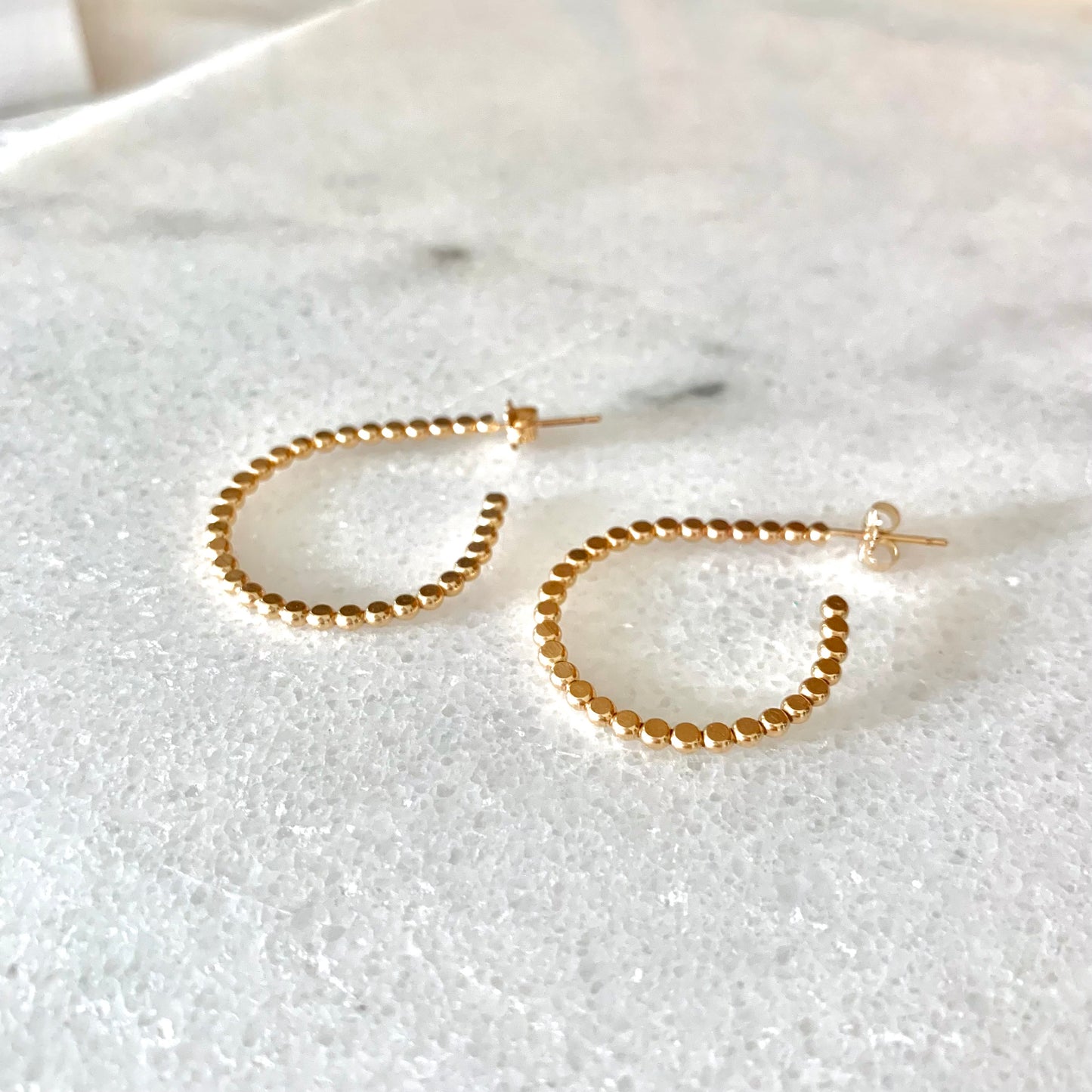 Lila beaded hoops