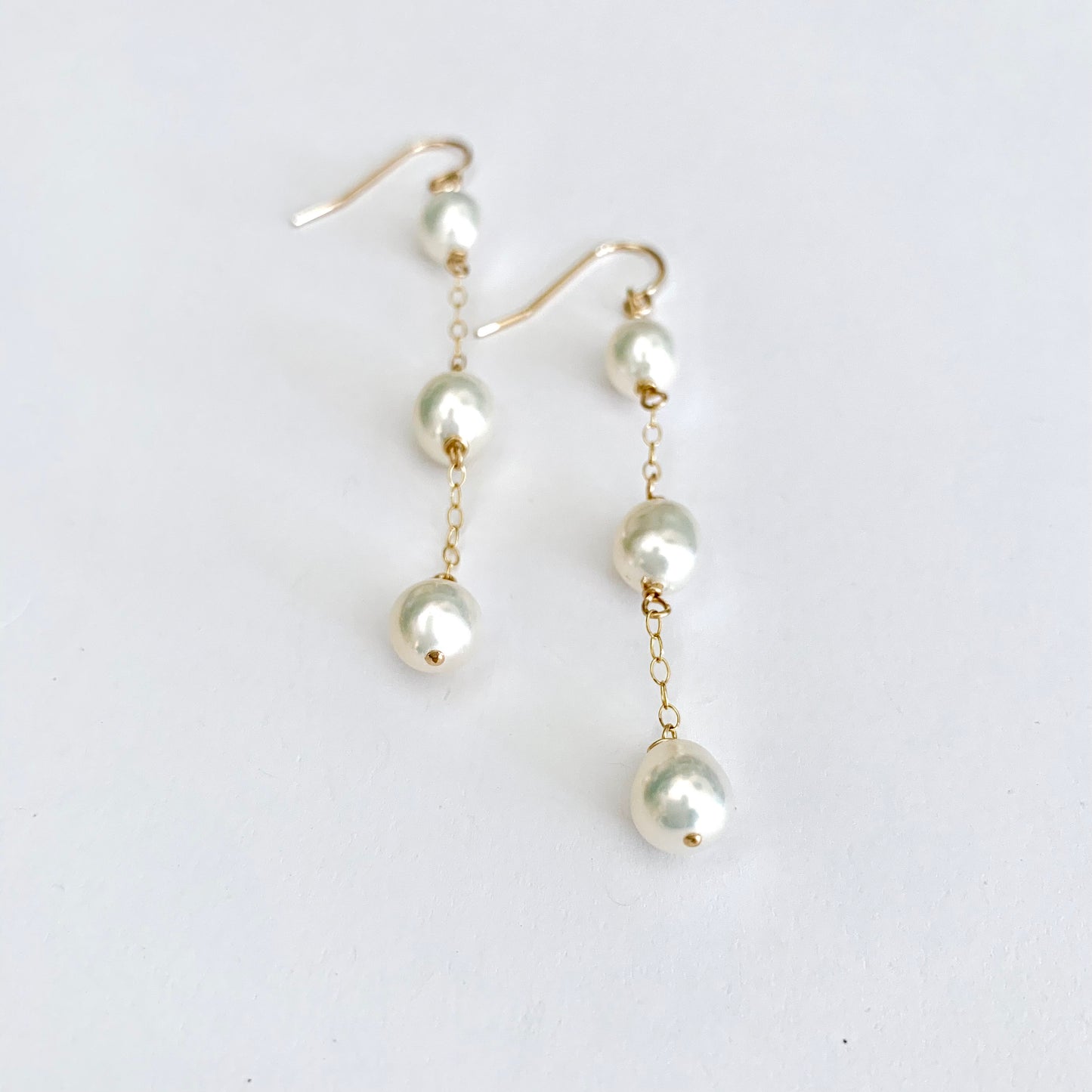 Olivia triple pearl drop earring