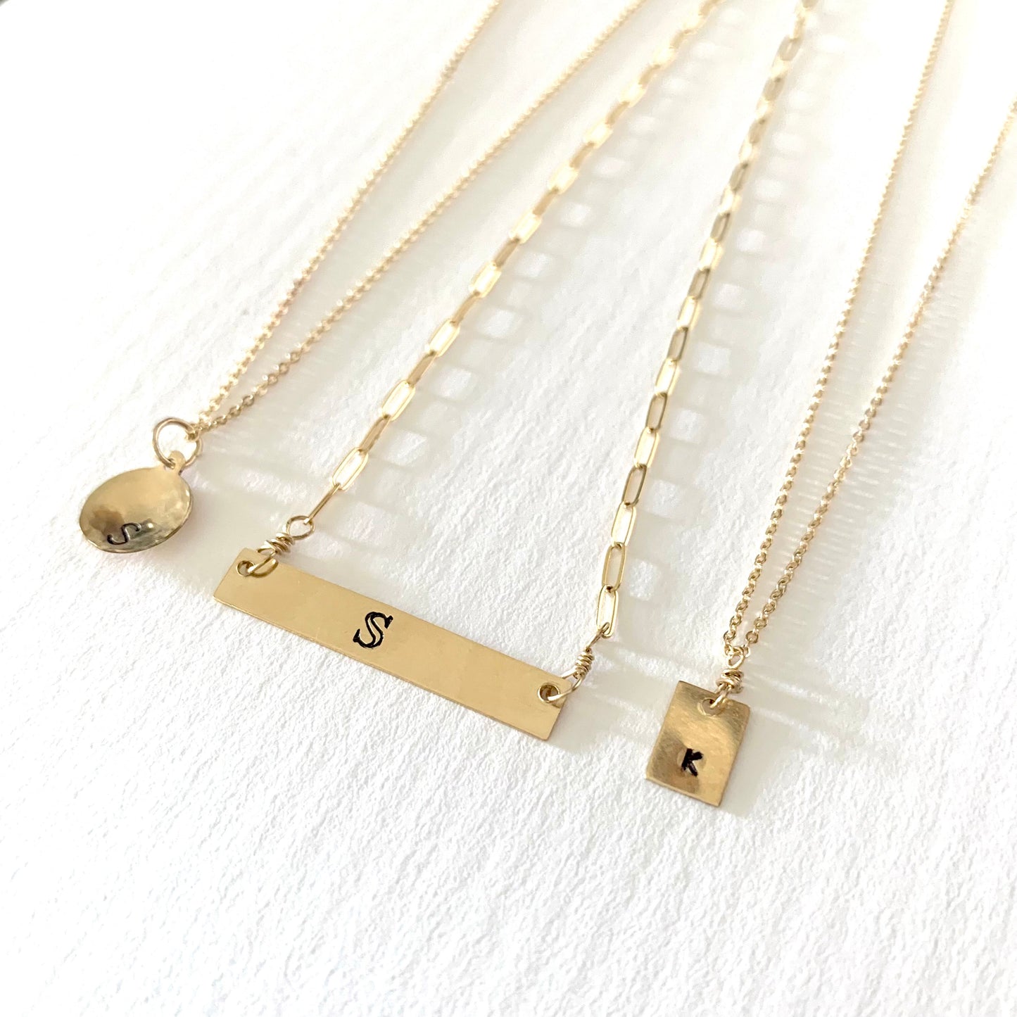 Initial bar necklace