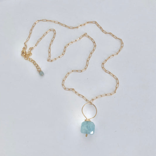 Jen aquamarine nugget necklace