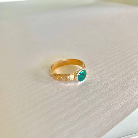 Ellery turquoise patterned ring